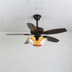 Ceiling Fan Light Remote Control 6-Speed Wood Blades