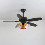 Ceiling Fan Light Remote Control 6-Speed Wood Blades