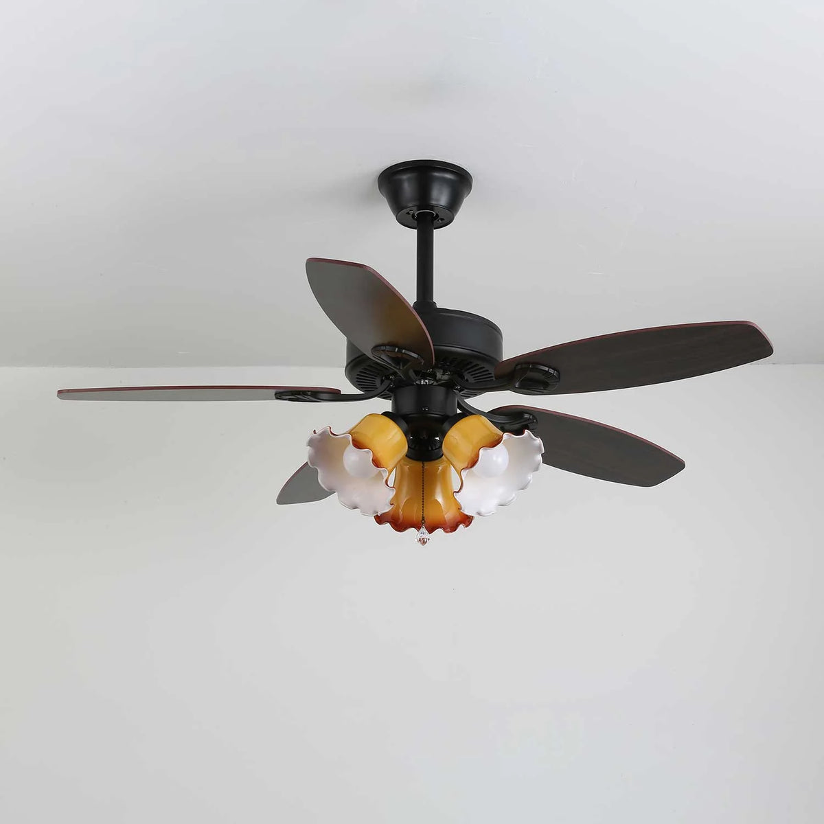 Ceiling Fan Light Remote Control 6-Speed Wood Blades