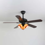 Ceiling Fan Light Remote Control 6-Speed Wood Blades