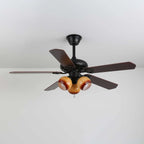 Ceiling Fan Light Remote Control 6-Speed Wood Blades