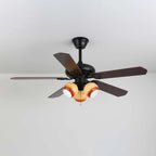 Ceiling Fan Light Remote Control 6-Speed Wood Blades