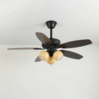 Ceiling Fan Light Remote Control 6-Speed Wood Blades