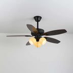 Ceiling Fan Light Remote Control 6-Speed Wood Blades