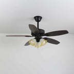 Ceiling Fan Light Remote Control 6-Speed Wood Blades