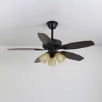 Ceiling Fan Light Remote Control 6-Speed Wood Blades