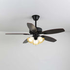 Ceiling Fan Light Remote Control 6-Speed Wood Blades