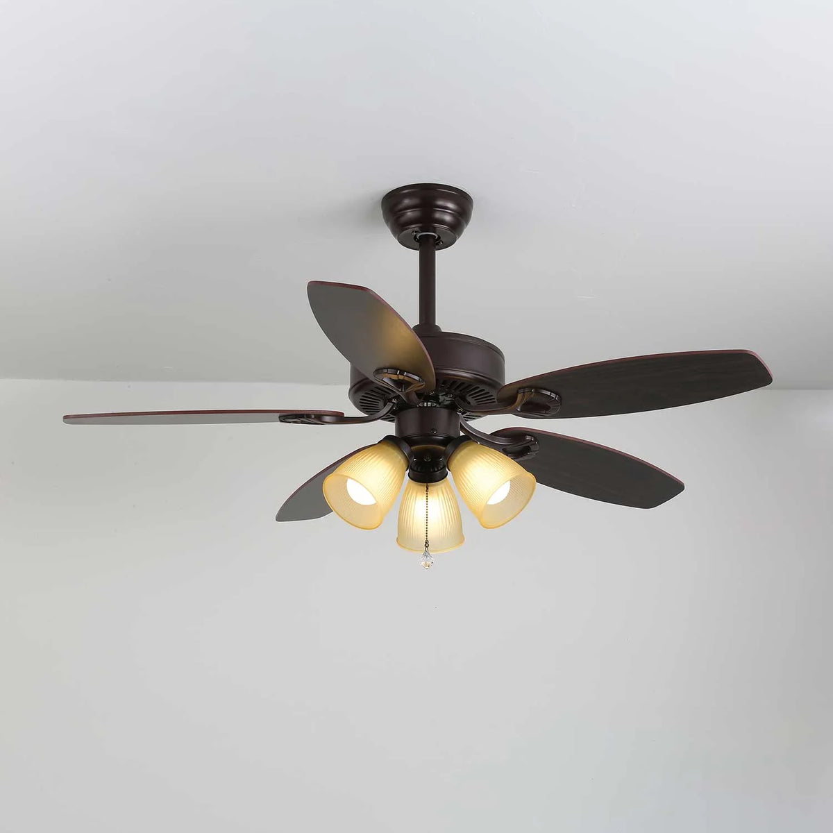 Ceiling Fan Light Remote Control 6-Speed Wood Blades