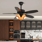 Ceiling Fan Light Remote Control 6-Speed Wood Blades