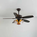 Ceiling Fan Light Remote Control 6-Speed Wood Blades