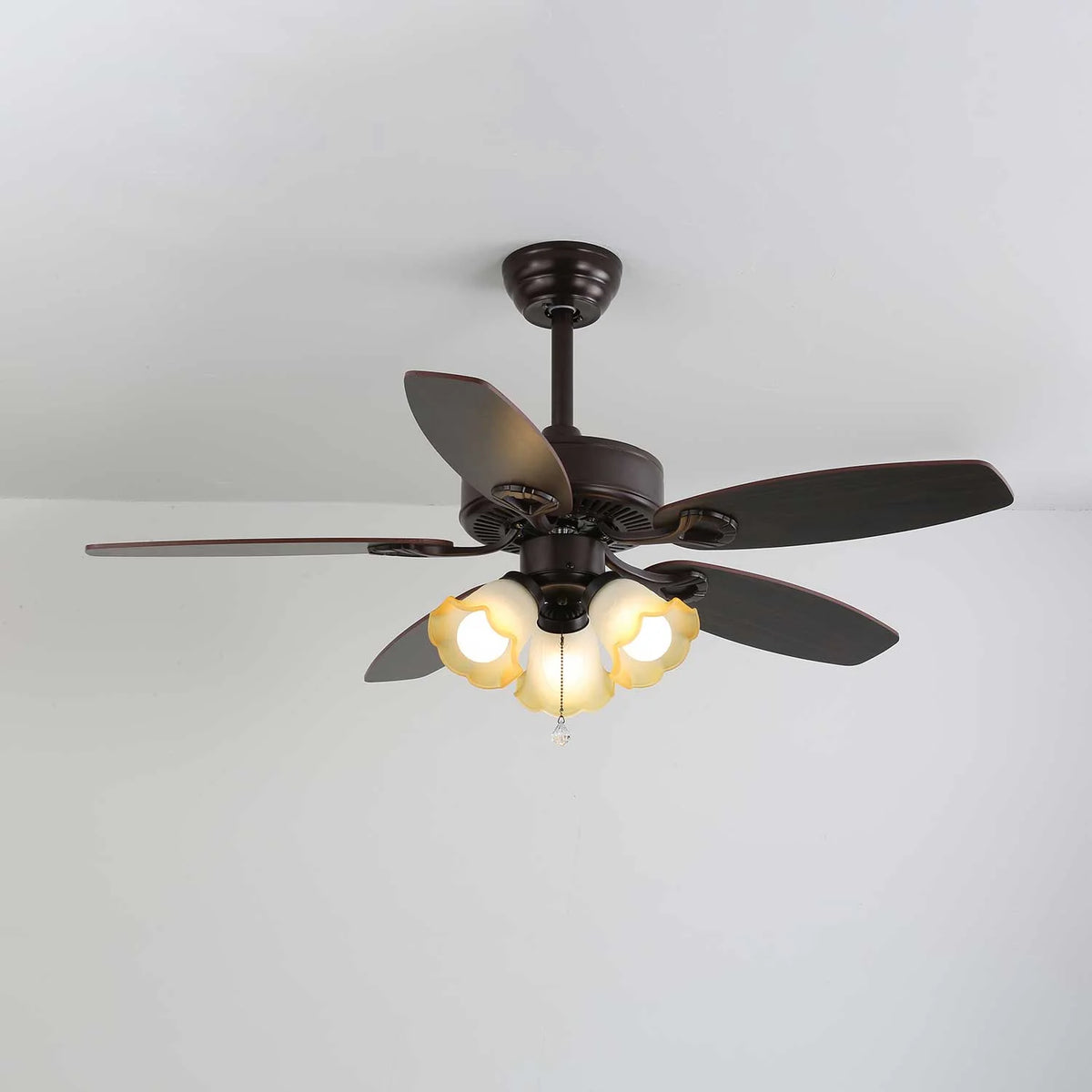 Ceiling Fan Light Remote Control 6-Speed Wood Blades