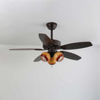 Ceiling Fan Light Remote Control 6-Speed Wood Blades