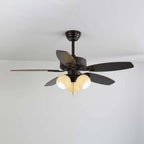 Ceiling Fan Light Remote Control 6-Speed Wood Blades