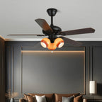 Ceiling Fan Light Remote Control 6-Speed Wood Blades