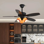 Ceiling Fan Light Remote Control 6-Speed Wood Blades