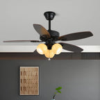 Ceiling Fan Light Remote Control 6-Speed Wood Blades