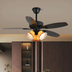 Ceiling Fan Light Remote Control 6-Speed Wood Blades