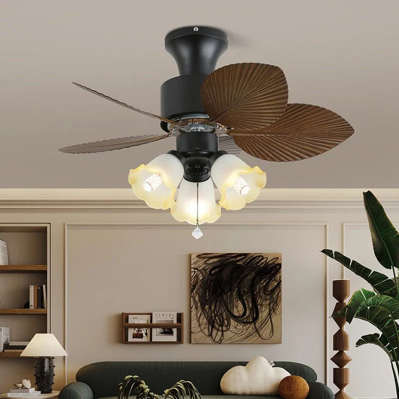 Ceiling Fan Light Remote Control 6 Speeds Tropical Shade