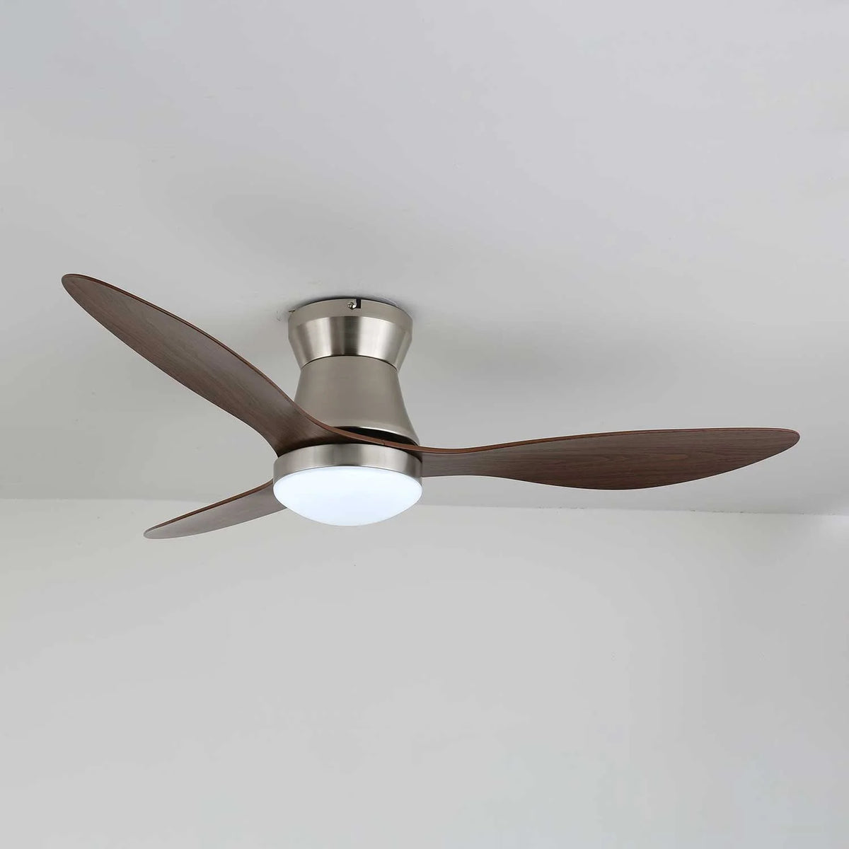 Ceiling Fan Light Six-Speed Dimmable LED Wood Finish
