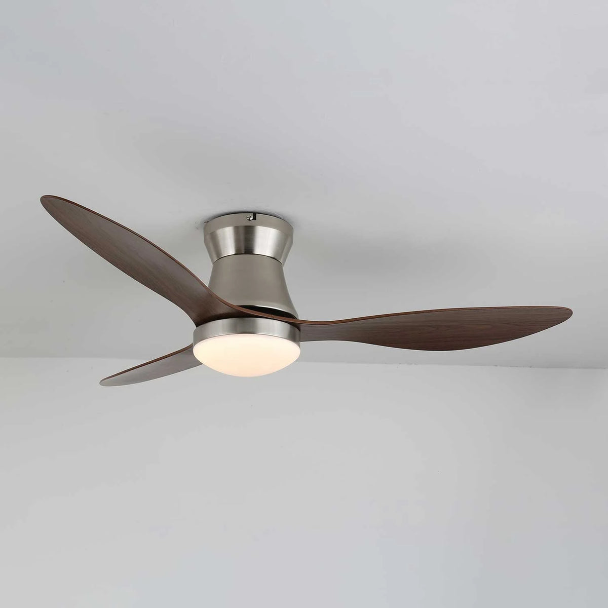 Ceiling Fan Light Six-Speed Dimmable LED Wood Finish