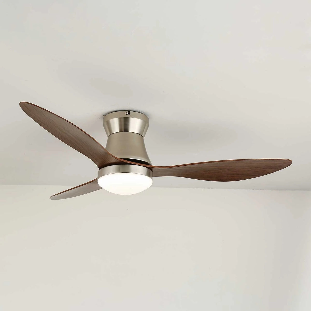 Ceiling Fan Light Six-Speed Dimmable LED Wood Finish