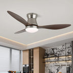 Ceiling Fan Light Six-Speed Dimmable LED Wood Finish