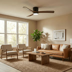 Ceiling Fan Light Walnut Wood Blades LED & Remote