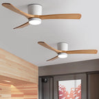 Ceiling Fan Light Walnut Wood Blades LED & Remote