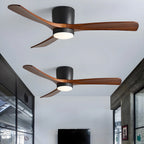 Ceiling Fan Light Walnut Wood Blades LED & Remote