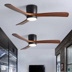 Ceiling Fan Light Walnut Wood Blades LED & Remote