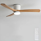 Ceiling Fan Light Walnut Wood Blades LED & Remote