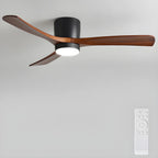 Ceiling Fan Light Walnut Wood Blades LED & Remote