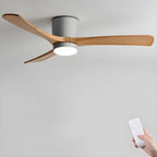 Ceiling Fan Light Walnut Wood Blades LED & Remote