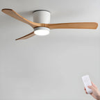 Ceiling Fan Light Walnut Wood Blades LED & Remote