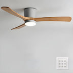 Ceiling Fan Light Walnut Wood Blades LED & Remote
