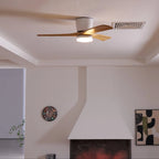 Ceiling Fan Light Walnut Wood Blades LED & Remote