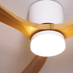 Ceiling Fan Light Walnut Wood Blades LED & Remote