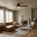 Ceiling Fan Light Walnut Wood Blades LED & Remote