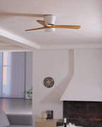 Ceiling Fan Light Walnut Wood Blades LED & Remote