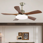 Ceiling Fan Light Wood Blades Integrated LED & Remote