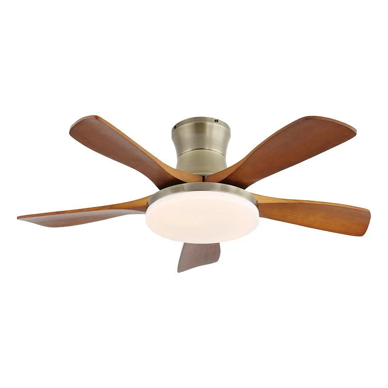 Ceiling Fan Light Wood Blades Integrated LED & Remote