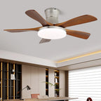 Ceiling Fan Light Wood Blades Integrated LED & Remote