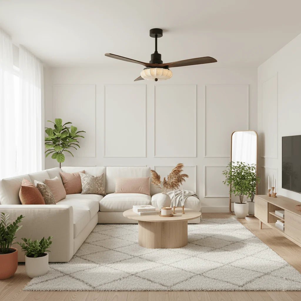 Ceiling Fan Lotus Cotton Shade Quiet DC Motor