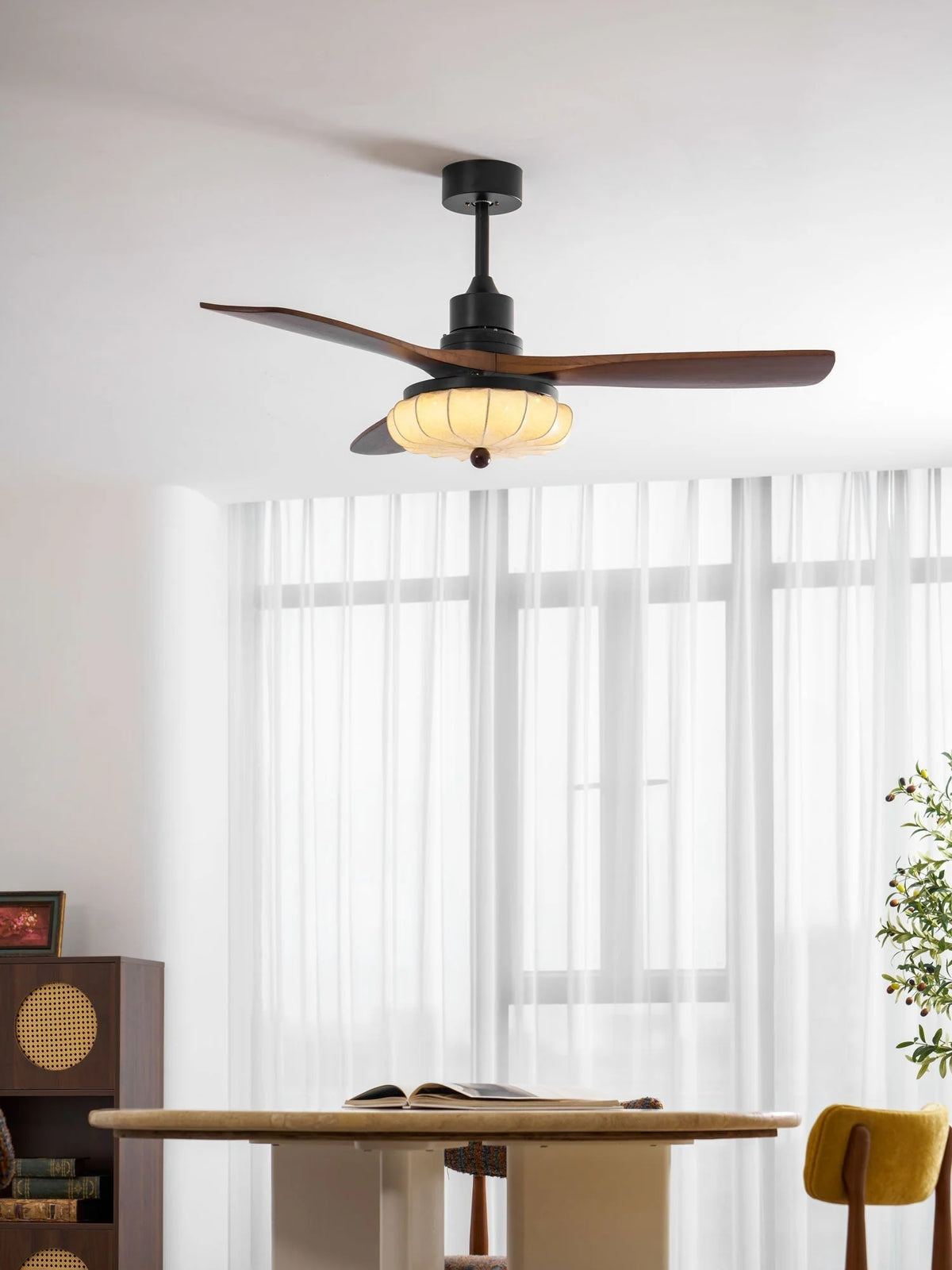 Ceiling Fan Lotus Cotton Shade Quiet DC Motor