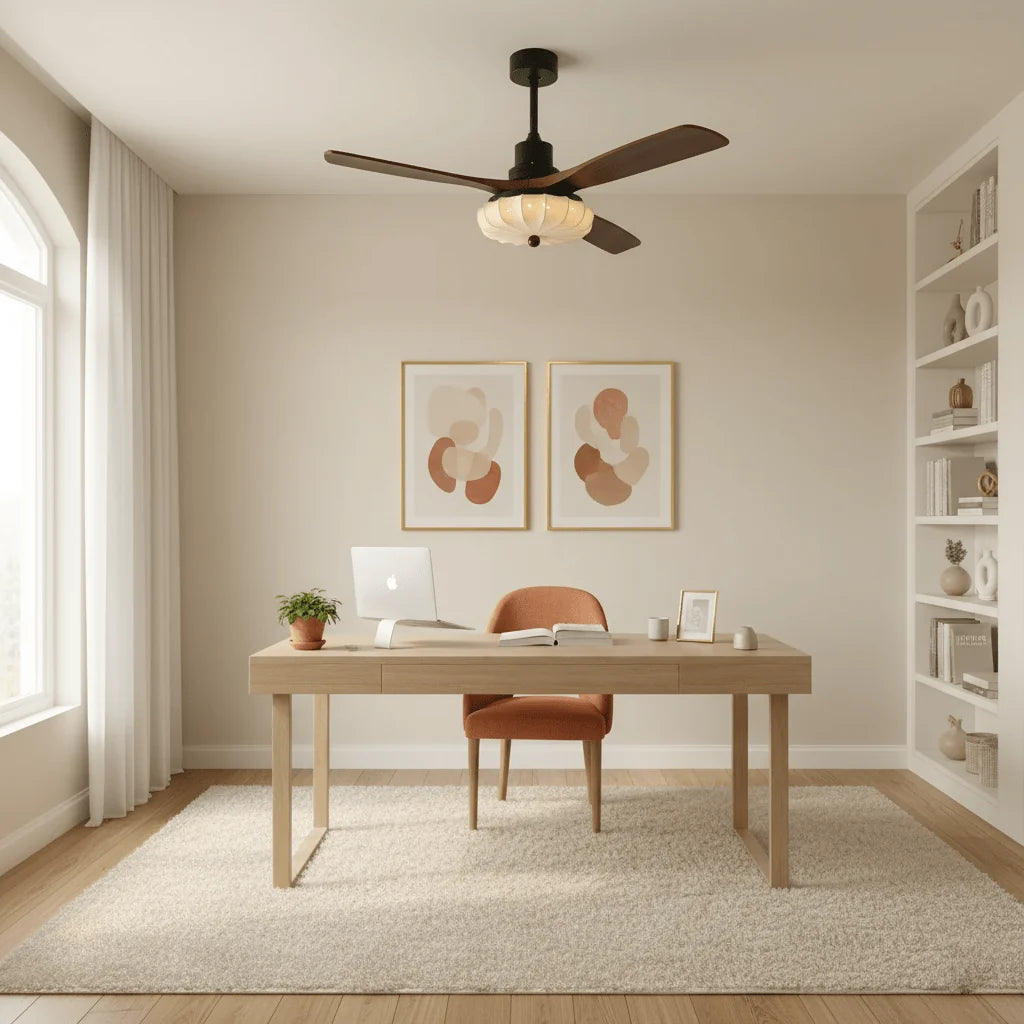 Ceiling Fan Lotus Cotton Shade Quiet DC Motor