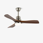 Ceiling Fan Natural Wood Blades Integrated LED 6-Speed Remote