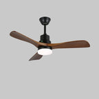 Ceiling Fan Natural Wood Blades Integrated LED 6-Speed Remote