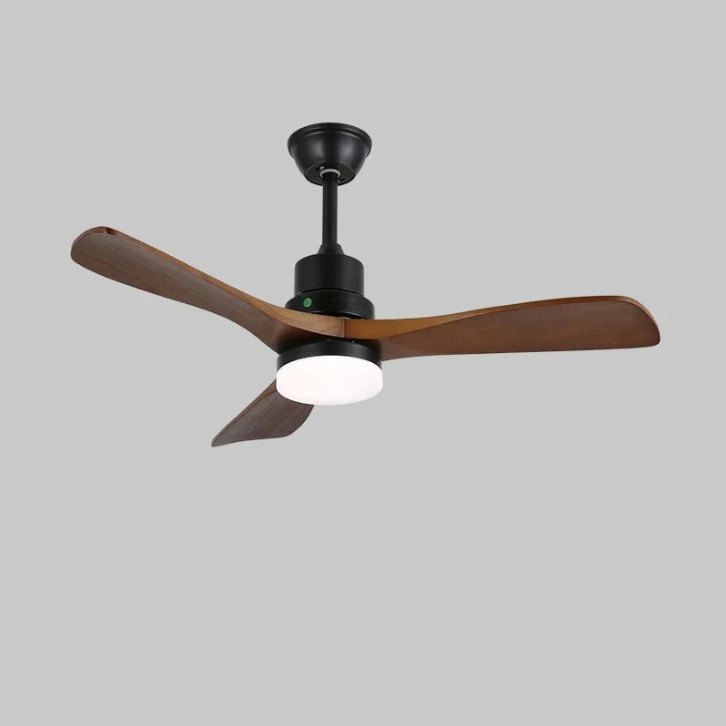 Ceiling Fan Natural Wood Blades Integrated LED 6-Speed Remote