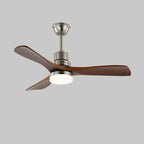 Ceiling Fan Natural Wood Blades Integrated LED 6-Speed Remote