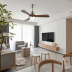 Ceiling Fan Natural Wood Blades Integrated LED 6-Speed Remote
